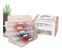 Gel Pens, Artistic Felt-Tip Pens | Colourful Ink Pens Fluid Flow Large Capacity with Storage Box for Drawing Doodling Scrapbooking Journal Creative Art