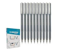 Gel Pens, BLACK, 0.7mm Fine Tip, UV-Stick Biros Pens, Pack of 10, Smooth Ink Flow, Smudge Free Writing, Ideal For Office Home School, iVAIDEX Black Ball Pen