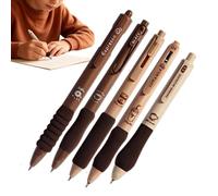 Gel Pens Black Ink - Coffee Retractable Quick-Dry Black Ink 5 Piece,Cute Ergonomic Office Pens - for Kids Adults Writing Taking Notes, Home School Classroom Office Meeting