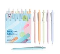 Gel Pens, Black Ink Pens Fine Point Smooth Writing Pens 0.5mm, Ball Point Pens for Journaling Note Taking, Cute Aesthetic Office School Supplies Gifts for Women (Triangle Clip Multicolor 12 Pcs)