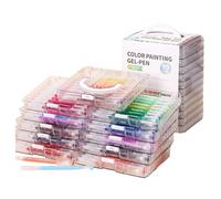 Gel Pens for Creative Journal - Markers for Drawing | Colorful Ink Pens Fluid Flow Large Capacity with Storage Box for Drawing Doodle Scrapbooking Journal Creative Art