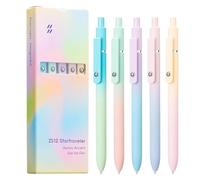 Gel Pens For Journaling - Black Ink Pens Fine Point | Smooth Writing Pen | Set Of 5 Retractable 0.5mm Tip With Soft Touch Barrel Reduces Hand Fatigue Clip Design For Office And School