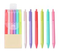 Gel Pens for Writing, 6PCS 0.5mm Fine Point Pens Black Ink - Pink, White, Blue, Yellow, Red, Purple - Nice Pens for Writing, Cute Aesthetic Pens, Smooth Cool Pens for Journaling Office School Supplies