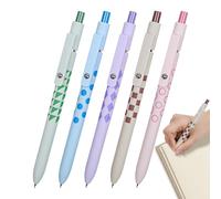 Gel Pens - Pack of 5 Black Fine Tip Pens - Ergonomic Grip 0.5mm Soft Grip for Note-Taking, Drawing, Signature and Creativity