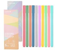 Gel Pens Set 10 Pack - 0.5mm Fine Point, Retractable Ink Pens with Pastel & Morandi Colours, Smooth Writing, Ergonomic Grip & Metal Clip - School & Office Use