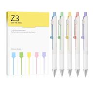 Gel Pens Set, 5 PCS 0.5mm Fine Point Smooth Writing Black Ink Pens, Aesthetic Stationery Rolling Clip Geometric Barrel, Quick Dry Journaling Supplies Women School Office Writing Gifts (Pure Colors)