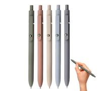 Gel Pens - Set Of Five Fine Point Smooth Writing Tools, Soft Touch Barrel Pens, Retractable Ink Stationery For Notes, Journaling, Sketching, Study Work | Before For Students Teachers Classroom Home Us
