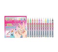 Gel Pens - Twelve Shade Fast Dry Polish Marker Kit Fine Detail Control, Manicure Drawing Tools, Bold Color | Diy Home Dorm Apartment Salon Girls Night Event Party Decorative Styling