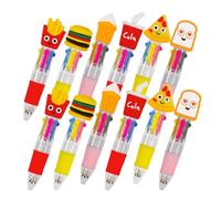 Gel Pens with 4-Color Retractable, Adorable Writing Pen, Smooth Smudge-Proof Ink Pens, Cute Stationery for Notes Journaling School Offices, 3.74 inches, Green, Red, Blue, Black