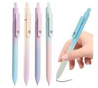 Gel Pens, Writing Tools, 6.1x2.17x0.67 Inches Smooth Fine Point 0.7 mm, Set of 5 Retractable Clip Pens, Stationery Supplies for Teacher, Student, Work, School and Home Use