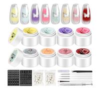 Gel Polish, Gradient Gel, 8 Colours Nail Polish Accessory Set, Nail Design, Art Palette Tools for Women, Manicure