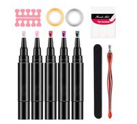Gel Polish Kit - 5X Nail Polish Pens | Gel Polish Pen Pack -ended Pens Happy Selling | Nail Gel Pen Set | Quick-Drying Nail Polish Nail Pen | Gel Base Top Coat For Manicure
