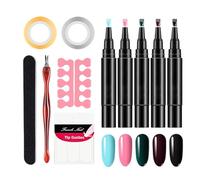 Gel Polish Kit - 5X Nail Polish Pens | Gel Polish Pen Pack -ended Pens Happy Selling | Nail Gel Pen Set | Quick-Drying Nail Polish Nail Pen | Gel Base Top Coat For Manicure
