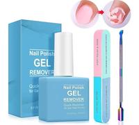 Gel Polish Remover Gel Nail Polish Remover Kit, 15ml Easily & Quickly with Cuticle Pusher and File, No Need Soaking Or Wrapping