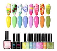 Gel Polish Set, 8 Color Quick Dry Formula, High Gloss Finish Easy Application, Long Lasting Nail Gel for Daily Wear, Parties, Summer, Weddings, Halloween, Holidays and Spring