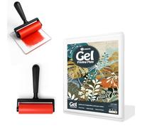 Gel Printing Pad with Brush - Reusable Gel Plate for Monoprinting, Stamping & Texture Art, Includes Mini Roller Brush - Non-Toxic Art Tool for Beginners, Artists & Therapy (Size: 5 * 7inch)