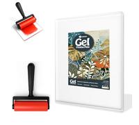 Gel Printing Pad with Brush - Reusable Gel Plate for Monoprinting, Stamping & Texture Art, Includes Mini Roller Brush - Non-Toxic Art Tool for Beginners, Artists & Therapy (Size: 8 * 10IN)