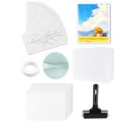 Gel Printing Plate Kit, Complete Printmaking Set with 8"x10" Gelatin Plate, Brayer Roller, Plant Printmaking Paper and Essential Tools for Mixed Media Art, Monoprinting, Card Making, with Storage Box