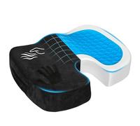 Gel Seat Cushion for Car Office - Memory Foam Pain Relief Chair Pillow Cushions - Tailbone Sciatica Coccyx Butt Lumbar Support Pad for Sitting Driving Traveling, Velvet, Black