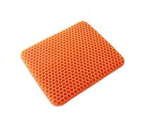 Gel Seat Cushion,Honeycomb Double Thick Breathable Seat Cushion with Relieving Back Coccyx Pain Pressure Durable for Office Chair Desk,Car,Wheelchair,Road Trips(Orange)