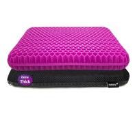 Gel Seat Cushion, Office Seat Cushion Chair Pads for Office, Home, Car, Wheelchair, Long Trips - Extra Thick Gel Cushion for Pressure Sores, Tailbone, Back, Sciatica Pain Relief (Extra Thick, Purple)