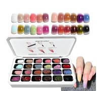 Gel Set, 24 Color Painting Palette Kit, UV Cured Manicure Decoration System with Smooth Texture Control for Creative Nail Design Application, Professional Style Gel Set for Home Salon
