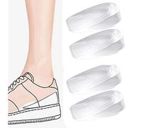 Gel Silicone Heel Cup Pads - 2 Pair Heel Lifts for Achilles Tendonitis, Shoe Wedge Inserts for Plantar Fasciitis, Foot Pain Relief Support, Comfort Invisible Height Increase Shoe Insoles for Women 2cm
