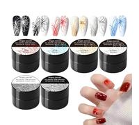 Gel Spider for,Gel Paint for,Gel Art Nail Polish,6 Colors,Wire drawing,Gel, Art | Elastic Gel Nail Polish Coating, Nail Paint, Paper Case
