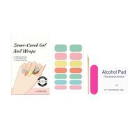 Gel Sticker Nails - 14-Piece Nail Strips for Quick Application, Travel Beauty with Easy Removal, Hand Care Tool for Parties, Pink Gel, Packed Set, Home or Salon Use, Indoor