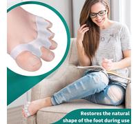 Gel Toe Separators Helps Reduce Foot Pain, Silicone Toe Spacers Restores Your Natural Foot Shape - Bunion and Hammertoe Straighteners Metatarsal Yoga