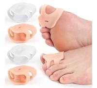 Gel Toe Spacer Separators, 2 Pairs Bunion Corrector Hammer Toe Straighteners, Toes Spreaders Toe Cushion Sleeves, Big Toe Protector Pads for Alignment & Rubbing, Crooked Overlapping Toes Hallux Valgus