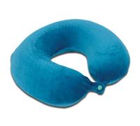 Memory Foam and Cooling Gel Moulded Pressure Relief Neck Cushion Comfort and Posture, Ideal for Travel Supports the Head, Neck and Chin when Sleeping Use on Planes, Trains or in Cars In Green