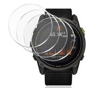 Gelaasso Pack of 4 Tempered Glass for Garmin Enduro 3, Transparent Tempered Glass Film, 9H Hardness Anti Scratch, HD Clear