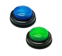 Gelabur 2-Pack Buzzers for Trivia Games, Answer Buzzers for Classroom, Family Feud Jeopardy Buzzer, Game Buzzers with Lights and Sound for Classroom, Game Show Buzzer Buttons