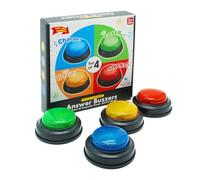 Gelabur Set of 4 Buzzers for Trivia Games, Answer Buzzers for Classroom, Family Feud Jeopardy Buzzer, Game Buzzers with Lights and Sound for Classroom, Game Show Buzzer Buttons