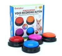 Gelabur Set of 4 Dog Buttons for Communication, Voice Recordable Buttons for Classroom, Dog Training Talking Buttons Starter Set, Pet Easy Speaking Buttons Tools
