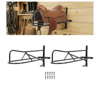 Gelacie 2Pcs Saddle Rack Wall Mounted 22.3 x 11.1 x 8.6 Inch for Horse Enthusiast, Heavy-Duty Saddle Rack Stand for English and Western Style Saddle Pad Rack, Horse Tack Storage