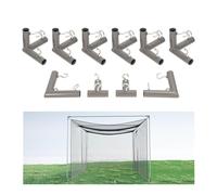 Gelacie Golf Frame Triple Corner Bracket Powder Coated 10 Piece Kit with Threaded Eye-Bolts for Golf Practice Cage Nets, Backyard, Indoor, Outdoor, Home Gray Color