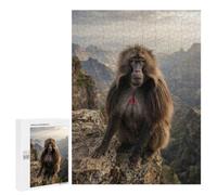 Gelada Baboon on Mountain Cliff Jigsaw Puzzle for Adults And Families, 500 PCS, A Satisfying Project for Experienced Puzzlers, at Home