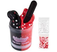 Geladough Non-Slime Butter Cloud Dough - Black Cherry & Strawberry Scented Sensory Dough, Non-Sticky No-Residue Putty with Mix-Ins & Spoon, Net Weight 180g (6.3 oz)