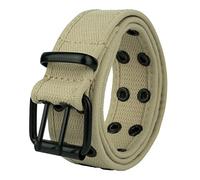 Gelante Canvas Double Grommet Hole Belt 12 Colors, Beige, M