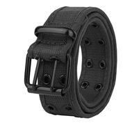 Gelante Canvas Double Grommet Hole Belt 12 Colors, Black, XL