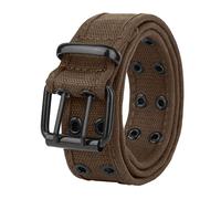 Gelante Canvas Double Grommet Hole Belt 12 Colors, Coffee, S