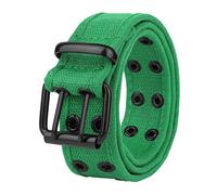 Gelante Canvas Double Grommet Hole Belt 12 Colors, Green, L