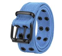 Gelante Canvas Double Grommet Hole Belt 12 Colors, Light Blue, M