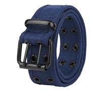 Gelante Canvas Double Grommet Hole Belt 12 Colors, Navy, XL