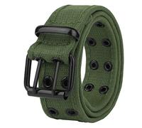 Gelante Canvas Double Grommet Hole Belt 12 Colors, Olive, M