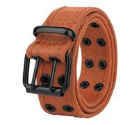 Gelante Canvas Double Grommet Hole Belt 12 Colors, Orange, XXL