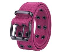 Gelante Canvas Double Grommet Hole Belt 12 Colors, Pink, L