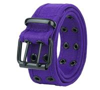 Gelante Canvas Double Grommet Hole Belt 12 Colors, Purple, XL